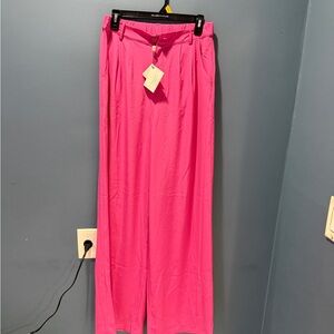 Bright Pink Wide-Leg Pants